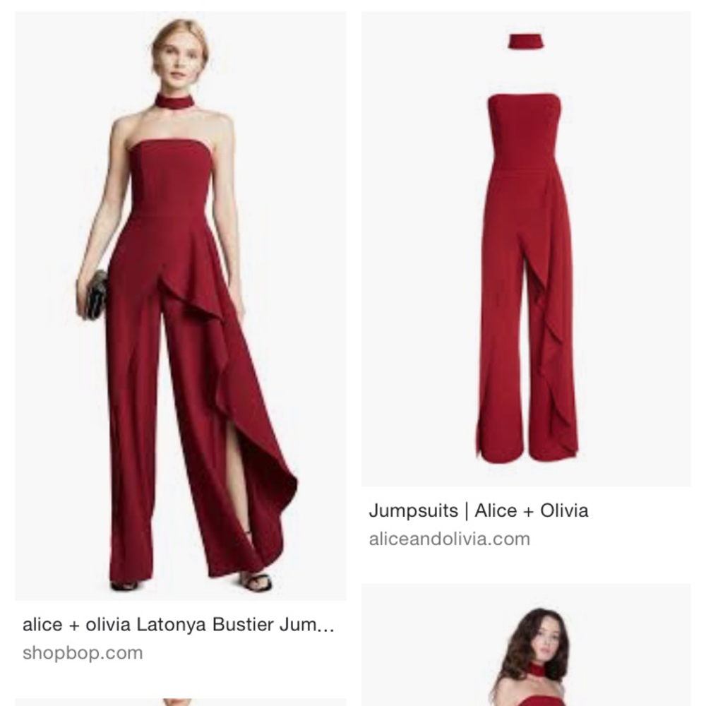 Gorgeous Alice and Olivia Dark Red Jumpsuit - Picture 4 of 4